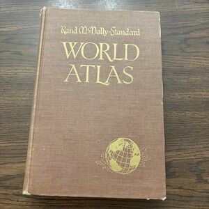Vintage 1955 Rand McNally Standard World Atlas Hardcover Geography Reference